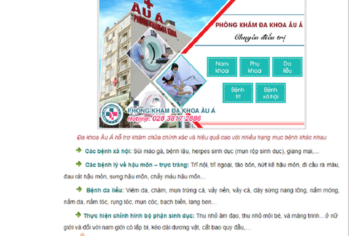 Phòng khám Đa khoa Âu Á quảng cáo không phép vá màng trinh, kéo dài dương vật Phong kham Da khoa Au A quang cao khong phep va mang trinh, keo dai duong vat