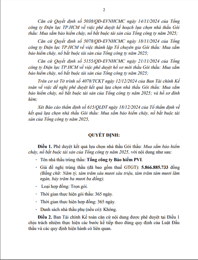 PVI trúng gói thầu 5,86 tỷ bảo hiểm tài sản năm 2025 của Điện lực TPHCM - Hình 2 PVI trung goi thau 5,86 ty bao hiem tai san nam 2025 cua Dien luc TPHCM-Hinh-2