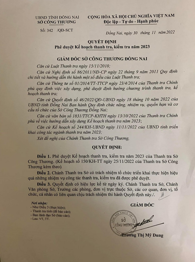 Sở Công thương tỉnh Đồng Nai sẽ thanh kiểm tra 54 doanh nghiệp So Cong thuong tinh Dong Nai se thanh kiem tra 54 doanh nghiep