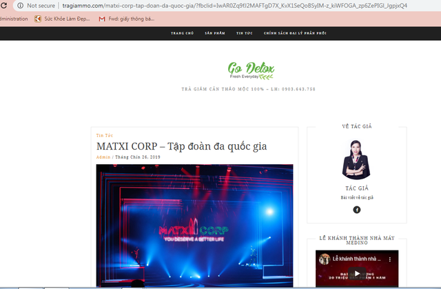 Go Detox “lột xác” từ Golean Detox chứa Sibutramine quan hệ gì Matxi Corp - nhạc hội The Phoenix Empire? Go Detox “lot xac” tu Golean Detox chua Sibutramine quan he gi Matxi Corp - nhac hoi The Phoenix Empire?