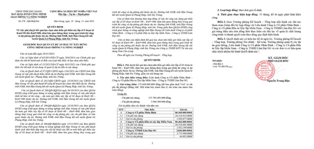 Hau Giang: Lien danh 3 nha thau “mot minh mot ngua” trung goi thau hon 175 ty