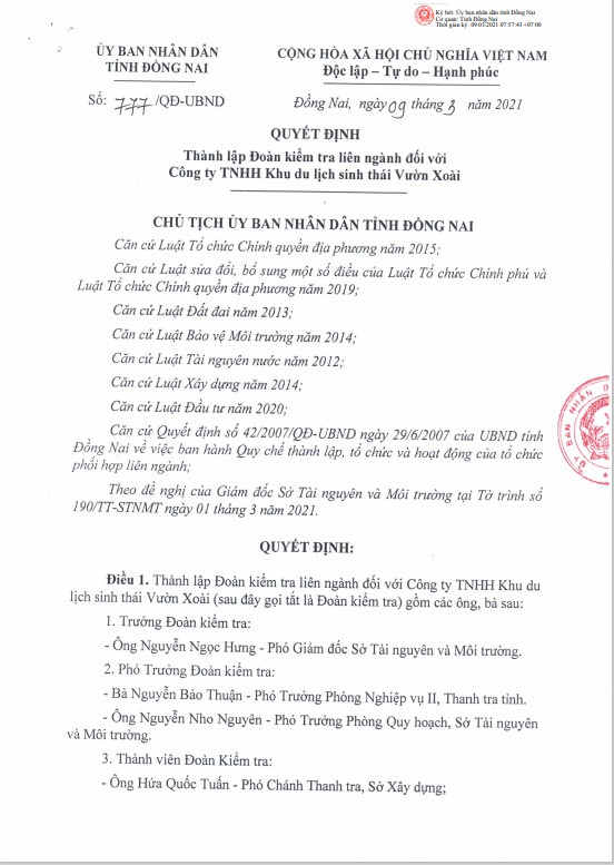 KDL Vườn Xoài tạm đóng cửa sau 16 năm hoạt động không phép - Hình 5 KDL Vuon Xoai tam dong cua sau 16 nam hoat dong khong phep-Hinh-5