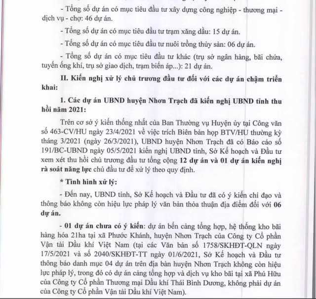 Nhon Trach (Dong Nai): Tiep tuc thang tay voi du an cham trien khai, om dat