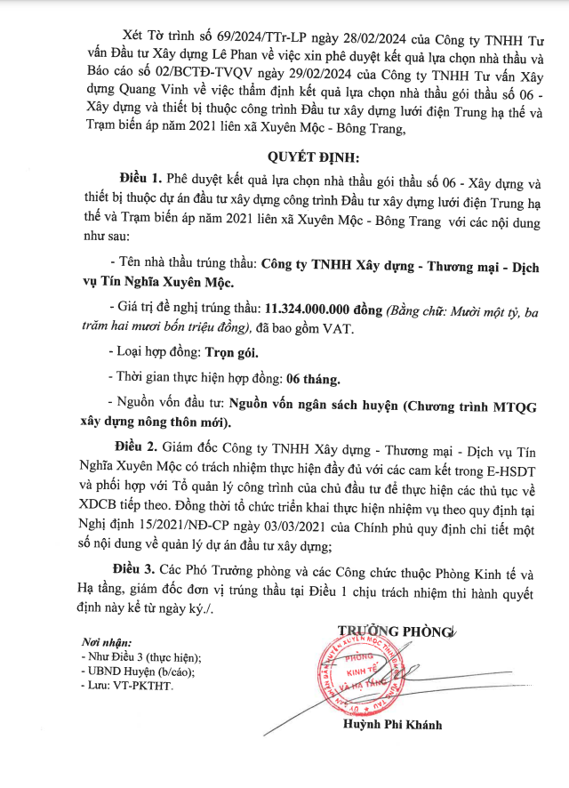 Tín Nghĩa Xuyên Mộc và những gói thầu 'một mình một ngựa' tại phòng KT&HT Xuyên Mộc - Hình 2 Tin Nghia Xuyen Moc va nhung goi thau 'mot minh mot ngua' tai phong KT&HT Xuyen Moc-Hinh-2