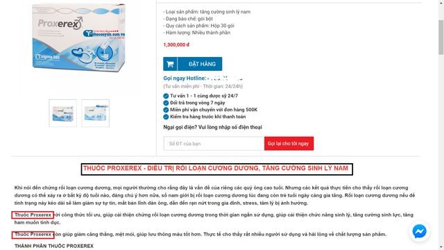 Tăng cường sinh lý nam TPBVSK Proxerex quảng cáo là thuốc, lừa người tiêu dùng - Hình 2 Tang cuong sinh ly nam TPBVSK Proxerex quang cao la thuoc, lua nguoi tieu dung-Hinh-2