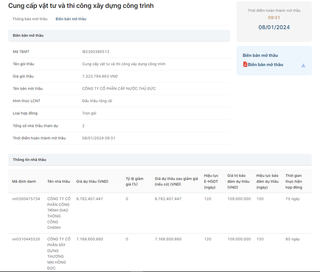 Cuoc dua ‘song ma’ danh goi thau 7,3 ty cua cap nuoc Thu Duc