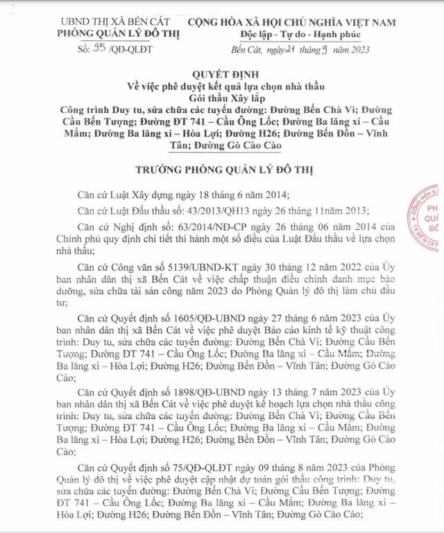 Thái Bình Dương cùng một ngày trúng 2 gói thầu xây lắp tại Thị xã Bến Cát Thai Binh Duong cung mot ngay trung 2 goi thau xay lap tai Thi xa Ben Cat