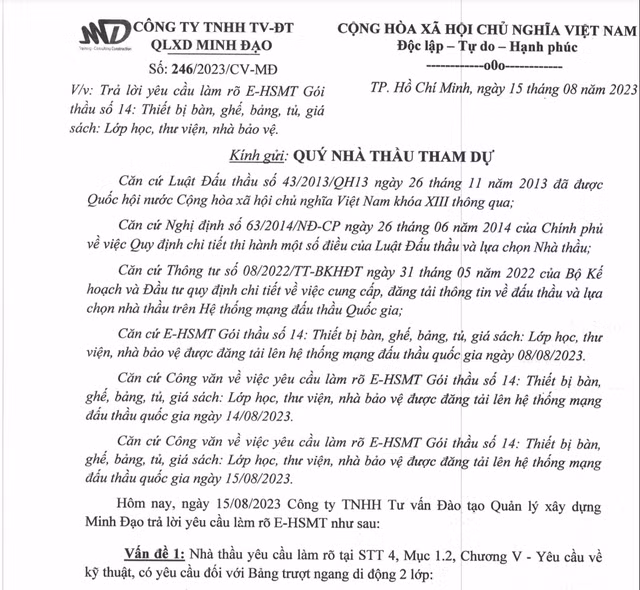 Đồng Nai: Yêu cầu làm rõ E-HSDT tại gói thầu thiết bị 1,8 tỷ đồng - Hình 2 Dong Nai: Yeu cau lam ro E-HSDT tai goi thau thiet bi 1,8 ty dong-Hinh-2