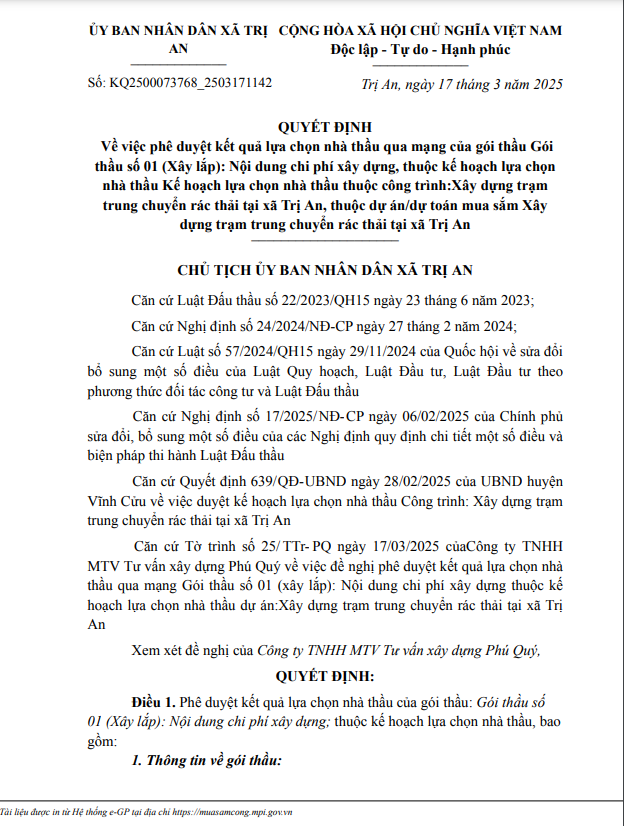 Đồng Nai:Ai sẽ xây dựng trạm trung chuyển rác tại xã Trị An? Dong Nai:Ai se xay dung tram trung chuyen rac tai xa Tri An?