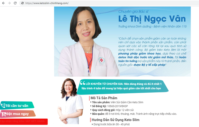 Giảm cân Keto Slim quảng cáo láo, lừa người tiêu dùng thế nào? - Hình 3 Giam can Keto Slim quang cao lao, lua nguoi tieu dung the nao?-Hinh-3