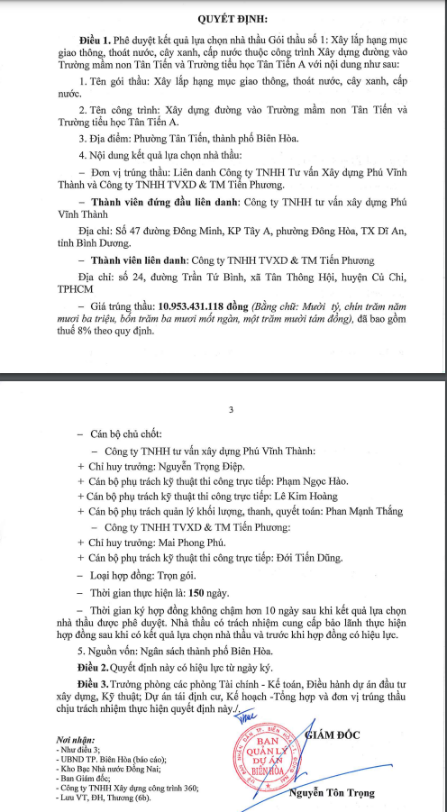 Dong Nai: Phu Vinh Thanh - Tien Phuong trung goi thau xay lap hon 10 ty dong-Hinh-2