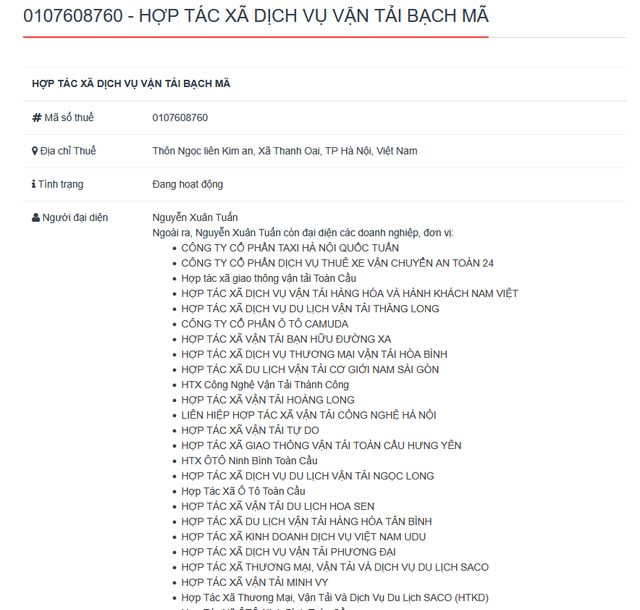 Người đại diện của Hợp tác xã Dịch vụ Vận tải Bạch Mã là đồng đại diện cho hàng loạt doanh nghiệp, đơn vị vận tải khác. bach-ma.png