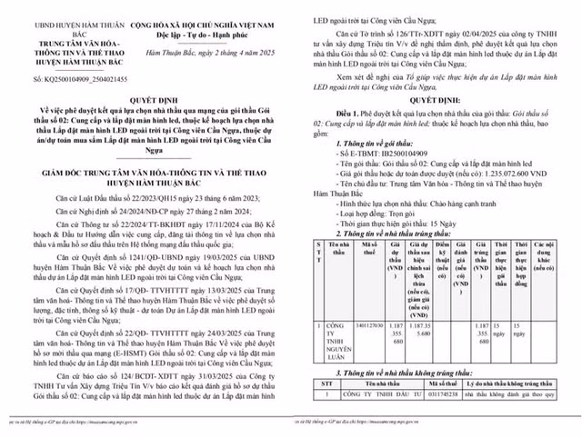 Binh Thuan: Nguyen Luan trung goi lap dat man hinh Led tai Cong vien Cau Ngua