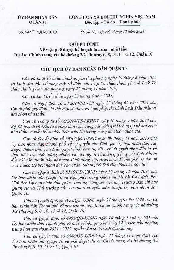 Quan 10: Moi thau goi sua chua chinh trang via he hon 70 ty dong