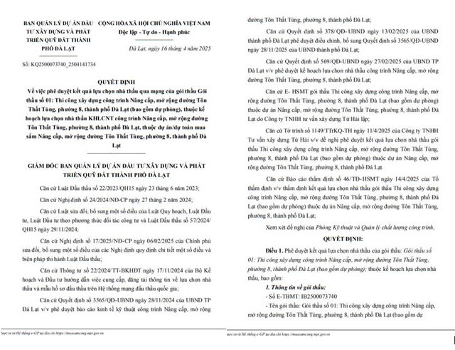 Lam Dong: Danh tinh doanh nghiep trung goi thau lam duong Ton That Tung