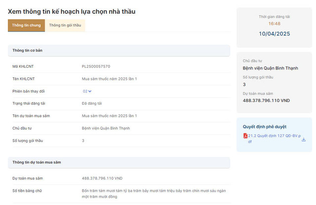 BV quận Bình Thạnh tìm đơn vị cung cấp thuốc năm 2025 lần 1 BV quan Binh Thanh tim don vi cung cap thuoc nam 2025 lan 1