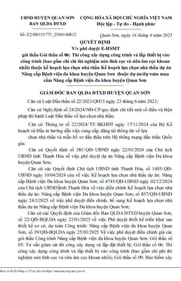 Thanh Hóa: 108 tỷ đồng nâng cấp Bệnh viện đa khoa huyện Quan Sơn Thanh Hoa: 108 ty dong nang cap Benh vien da khoa huyen Quan Son