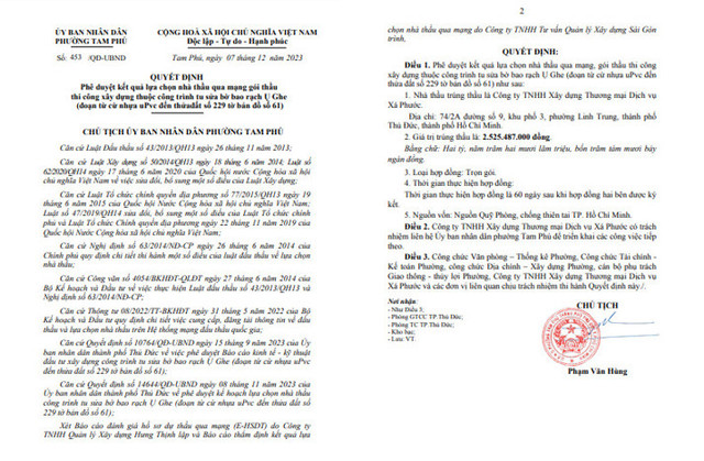 TP. HCM: Cong ty Xa Phuoc trong 1 ngay trung 7 goi thau