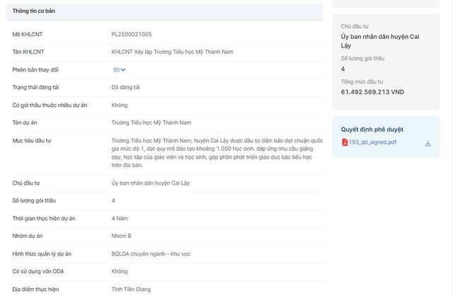 Tiền Giang: Đầu tư hơn 60 tỷ xây dựng Trường TH Mỹ Thành Nam Tien Giang: Dau tu hon 60 ty xay dung Truong TH My Thanh Nam