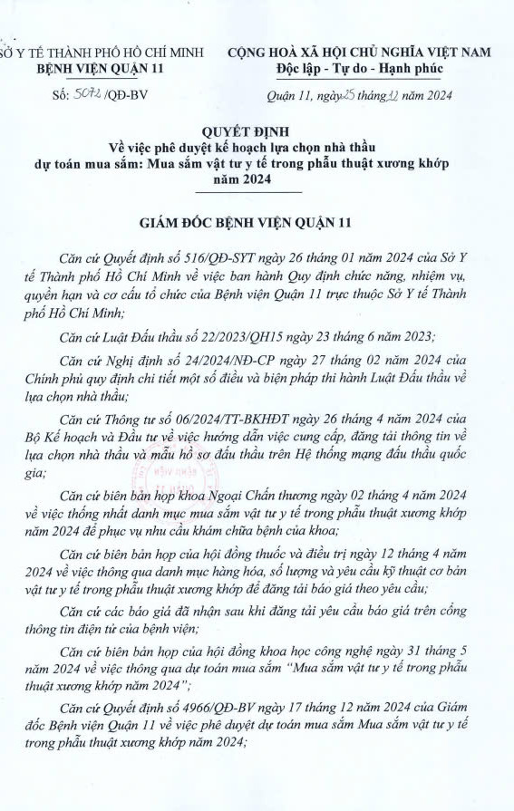 BV Quận 11 đầu tư 146 tỷ mua hóa chất và vật tư BV Quan 11 dau tu 146 ty mua hoa chat va vat tu