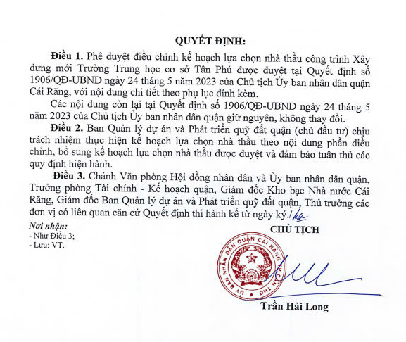 Can Tho: Dau tu 63 ty xay Truong THCS Tan Phu quan Cai Rang-Hinh-2