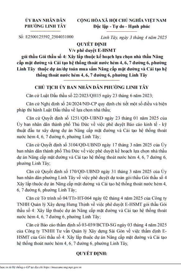 TP. Thu Duc: Tim nha thau xay lap cho cac phuong tren dia ban