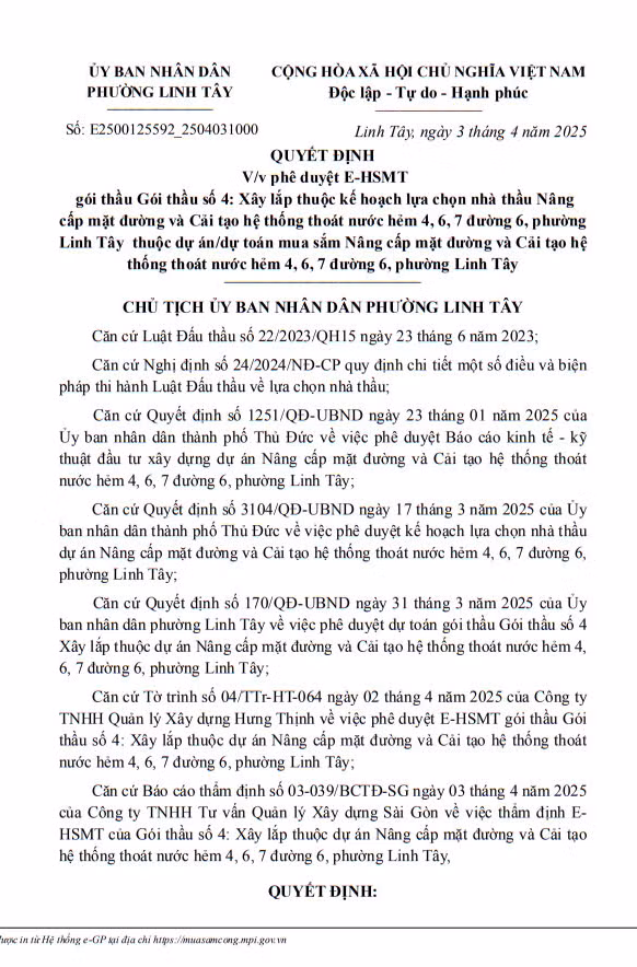 TP. Thu Duc: Tim nha thau xay lap cho cac phuong tren dia ban