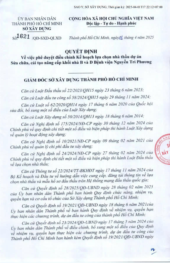 TP HCM: Hon 127 ty dong nang cap Benh vien Nguyen Tri Phuong