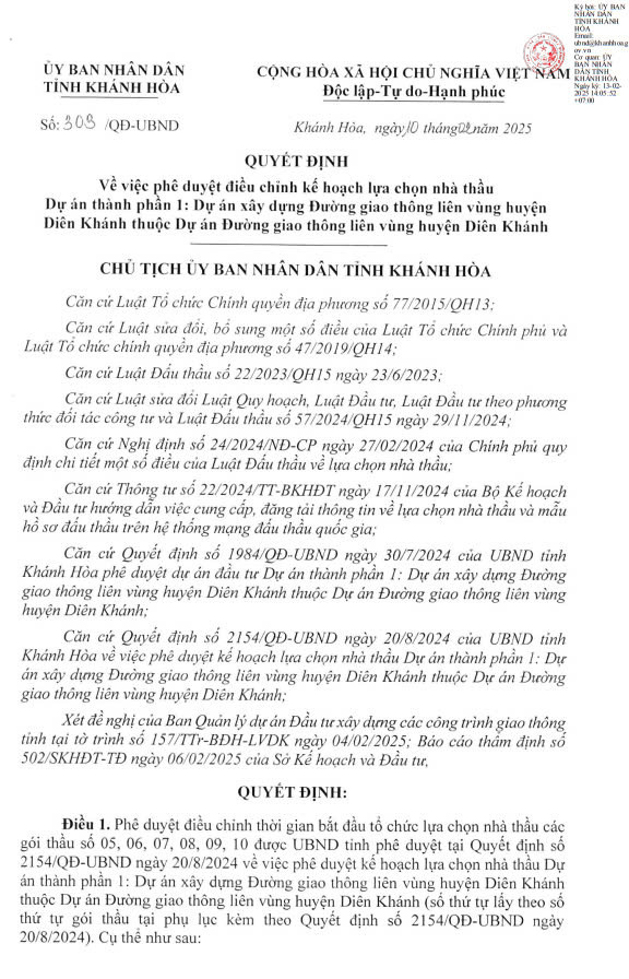 Khanh Hoa: 1.236 ty xay dung giao thong lien vung huyen Dien Khanh