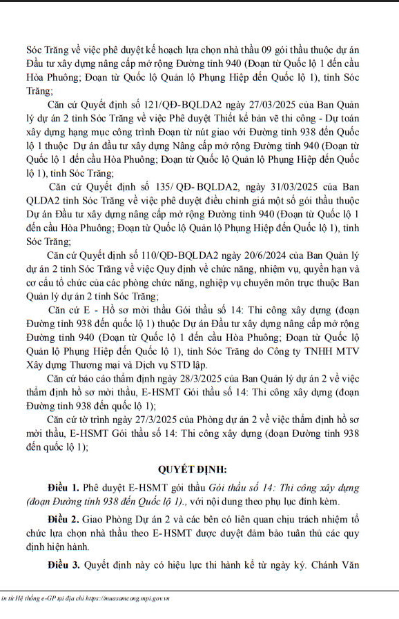 Sóc Trăng: Mời thầu dự án ĐTXD nâng cấp mở rộng đường tỉnh 940 - Hình 2 Soc Trang: Moi thau du an DTXD nang cap mo rong duong tinh 940-Hinh-2