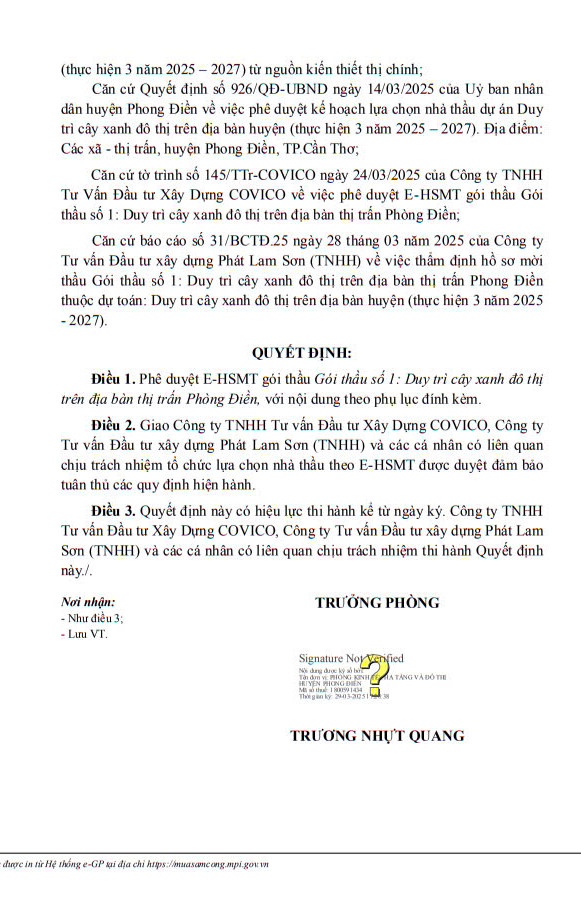 Can Tho: Tim nha thau goi Duy tri cay xanh do thi dia ban huyen Phong Dien-Hinh-2