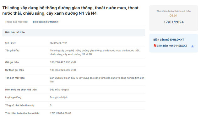 Bến Tre: DN nào sẽ thắng gói thầu xây dựng hơn 133 tỷ đồng? Ben Tre: DN nao se thang goi thau xay dung hon 133 ty dong?