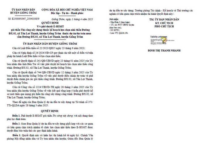 Ben Tre: Tim don vi thi cong 8 goi thau lam duong va xay dung truong hoc