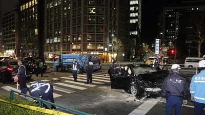 Hiện trường vụ tai nạn giao thông liên hoàn ở Nhật Bản