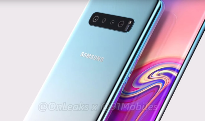 Ngoài ra, các nguồn tin rò rỉ cho rằng Samsung sẽ giới thiệu phiên bản đặc biệt có tên Galaxy S10 X. Model này sở hữu màn hình lớn 6,7 inch, hệ thống 4 camera sau và camera selfie kép. Máy được trang bị RAM 10 GB và bộ nhớ trong lên đến 1 TB cùng viên pin dung lượng 5.000 mAh, hỗ trợ 5G. Ảnh: 91Mobile.