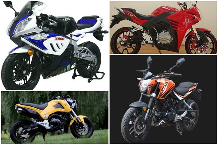 Khi nói về các sản phẩm đạo nhái thì ta lập tức nghĩ ngay đến Trung Quốc, nơi sản sinh ra nhiều sản phẩm đạo nhái cực kỳ chi tiết. Tuy nhiên những chiếc xe môtô nhái của Trung Quốc đến từ thương hiệu nhỏ không đạt được trình độ y như thật. Thay vào đó, chúng khá "thô thiển", nhưng vẫn đủ để người dùng nhận ra sản phẩm nhái bắt nguồn từ đâu.