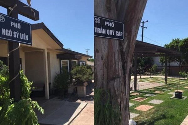 Để đỡ nhớ quê hương, nam ca sĩ Bằng Kiều còn đặt những tấm biển tên con phố như: Hàng Bông, Ngô Sĩ Liên, Quốc Tử Giám,... trong khu vườn của mình.