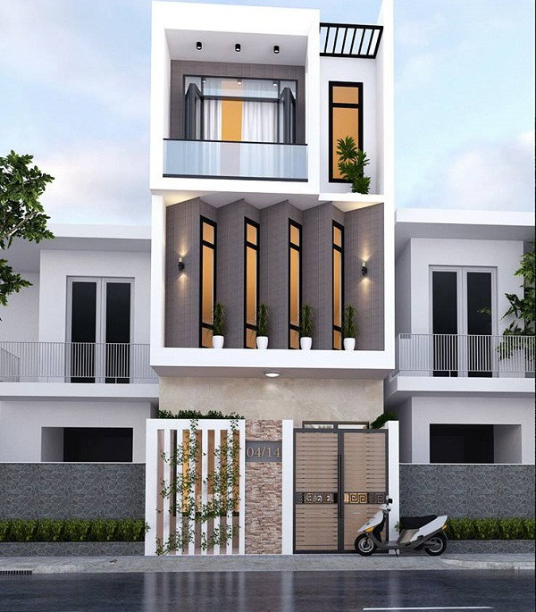 Mái vòm mang đến vẻ đẹp lãng mạn và quý phái cho nhà phố 3 tầng 1 tum. Ảnh: Arhome.