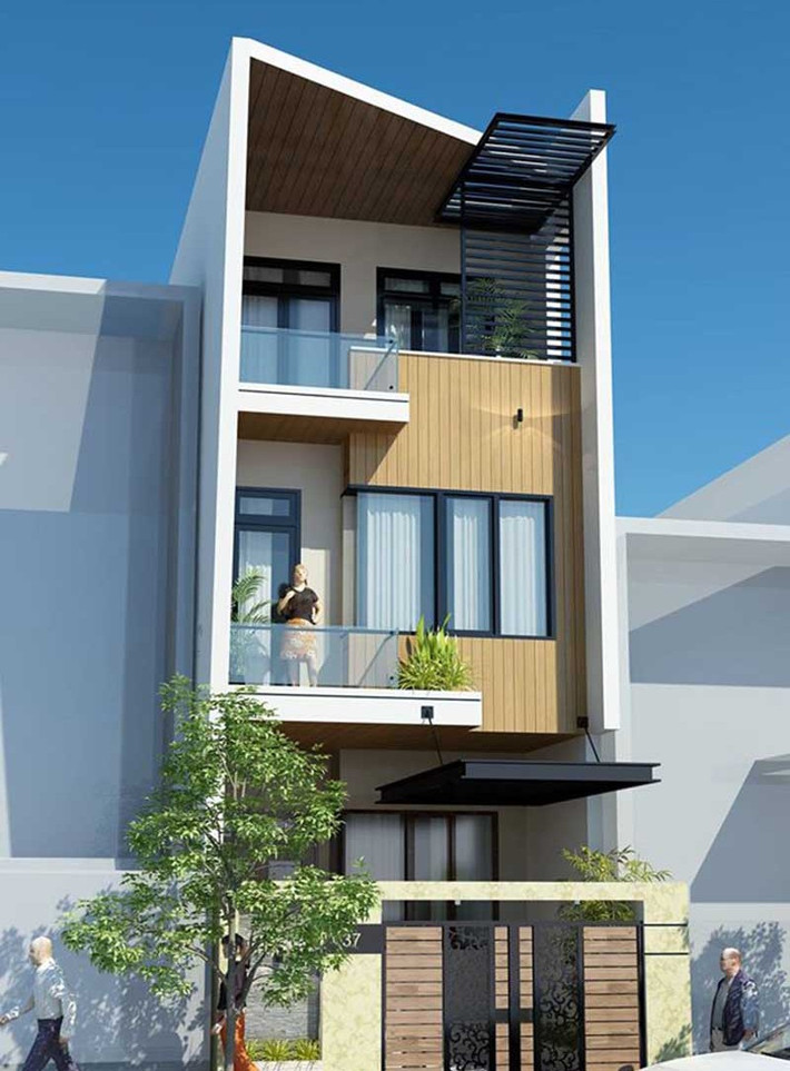 Chất liệu kính ở cửa và ban công tạo nên một không gian thoáng mát và rộng rãi. Ảnh: Arhome.