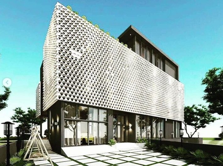 Tuy chưa vào chi tiết bên trong, song ai cũng phải trầm trồ vì quá khủng. Có thể thấy, thiết kế của căn nhà này vô cùng hiện đại và sang chảnh. Ảnh: FBNV.