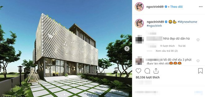 Sau khi chia tay bạn trai vào ngày 27/11, Ngọc Trinh khiến người hâm mộ không khỏi bất ngờ khi thông báo vừa tậu thêm ngôi biệt thự mới. Ảnh: FBNV.