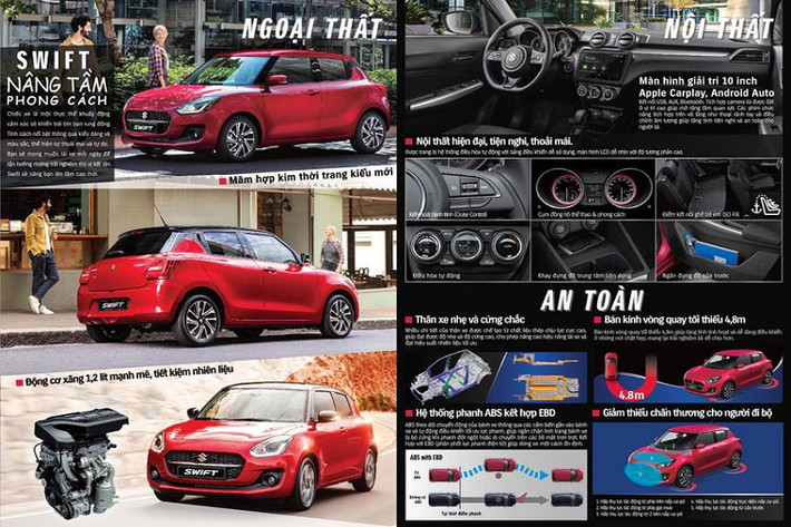 Cụ thể thay đổi đáng chú ý về ngoại thất của Swift 2021 bao gồm lưới tản nhiệt được tái thiết kế mang vẻ sắc sảo hơn với họa tiết tổ ong kiểu mới, phần ốp nhựa đen phía dưới được loại bỏ để tạo cảm giác bề thế hơn. Thiết kế mâm xe mới Suzuk Swift 2021 cũng được thay đổi hiện đại hơn khi sử dụng bộ mâm hợp kim mài bóng với 2 tông màu thể thao hơn.