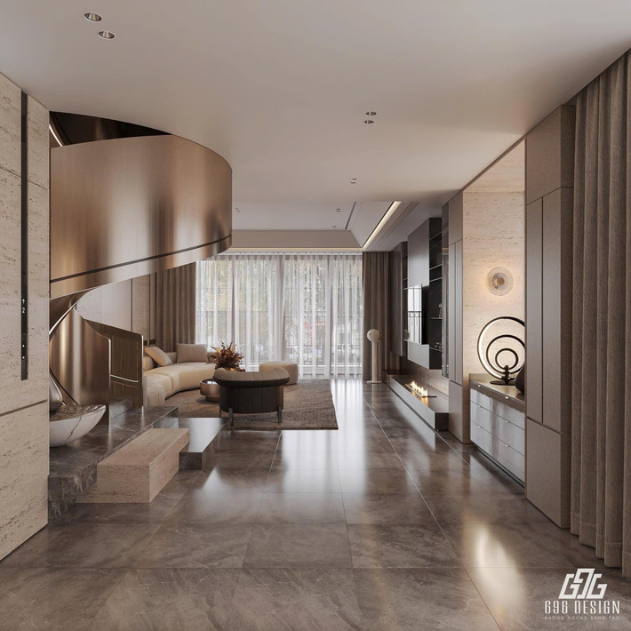 Có lẽ sang năm 2025, cặp đôi sẽ chính thức chuyển về sống trong căn biệt thự mới với đầy đủ tiện nghi, sang trọng. Ảnh: 696 Design