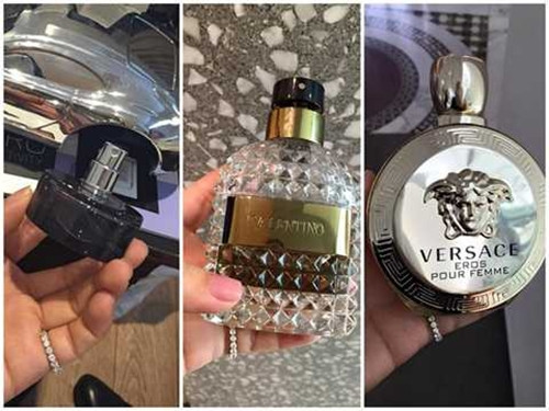 Các thương hiệu đình đám như Versace, Valentino, Satin Flower, Oros...đều xuất hiện trong tủ nước hoa của vợ "đại gia kim cương". Ảnh: FBNV
