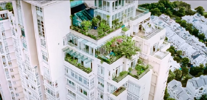 Căn penthouse từng xuất hiện trong nhiều video được Hannah Olala chia sẻ trên trang cá nhân trước đó. Nữ doanh nhân cho biết vợ chồng cô mất 3 năm để xây dựng ngôi nhà. Ảnh chụp màn hình