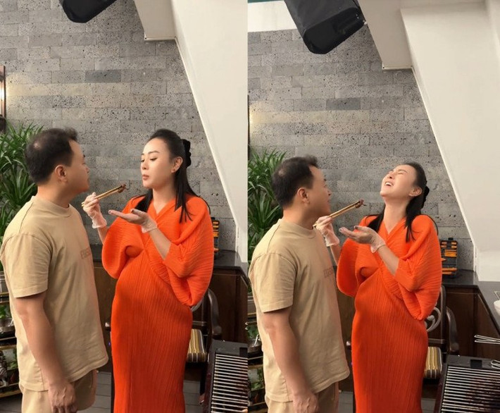 Khoảnh khắc hạnh phúc của cặp đôi khiến dân mạng xuýt xoa. Ảnh chụp màn hình