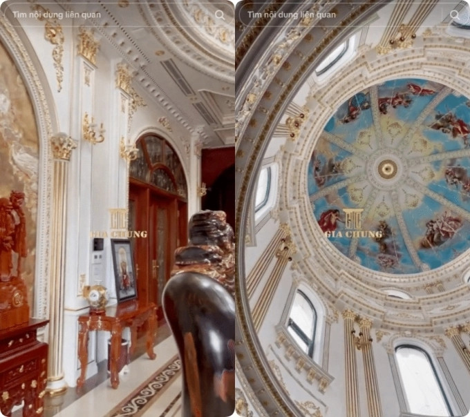 Nội thất bên trong bằng gỗ với thiết kế mang đậm nét vương giả. Ấn tượng nhất là mái vòm được xây dựng mô phỏng lối kiến trúc của các lâu đài cổ châu Âu. Ảnh: Phaochigiachung