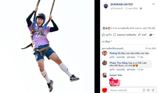 Cả chuyên môn lẫn tầm ảnh hưởng trên trang MXH của Xuân Trường đang mang đến tín hiệu tích cực cho CLB Buriram.