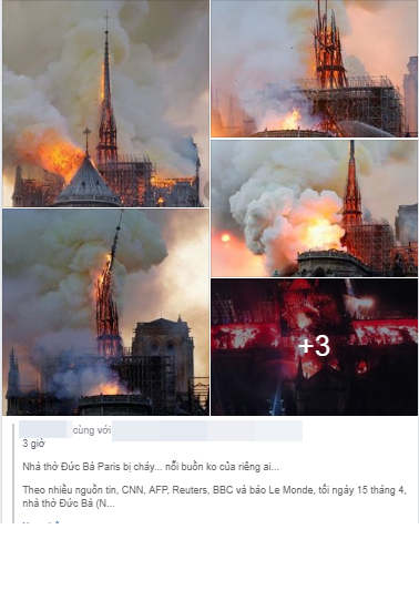 Rất nhiều những hình ảnh về vụ cháy Nhà thờ Đức Bà tại Paris được dân mạng liên tục cập nhật.