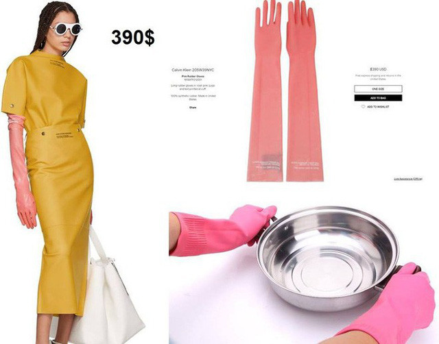 Sau những cuộc vui sum vầy bên mâm cơm gia đình, sẽ là những giờ phút bận rộn với đống bát đĩa chất chồng. Dường như muốn giảm thiểu áp lực cho các cô các mẹ, Calvin Klein đã cho ra mắt mẫu găng tay giá 390$/ chiếc (gần 9 triệu đồng), nhưng nhìn qua thì lại không khác găng tay cao su 20 nghìn là mấy.